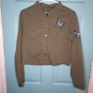 Zara green denim jacket